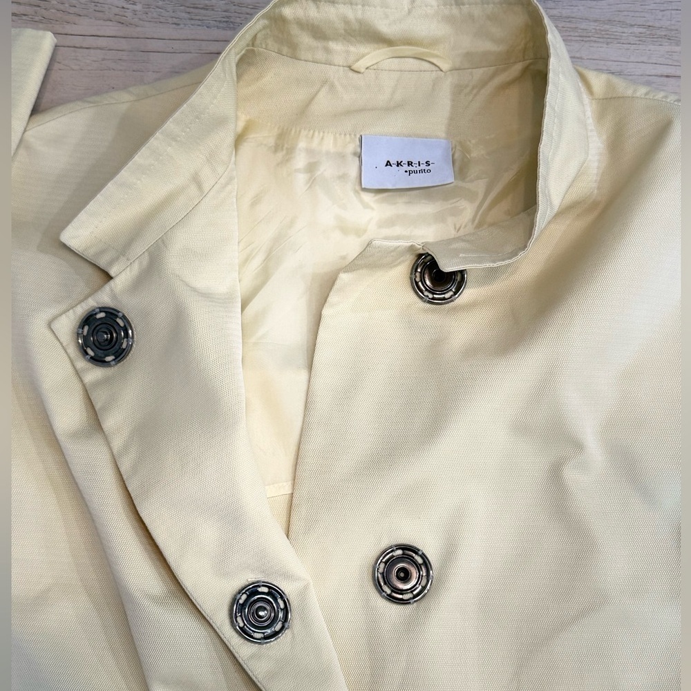 Akris Punto Yellow cropped jacket lightweight size 8 - Picture 11 of 12